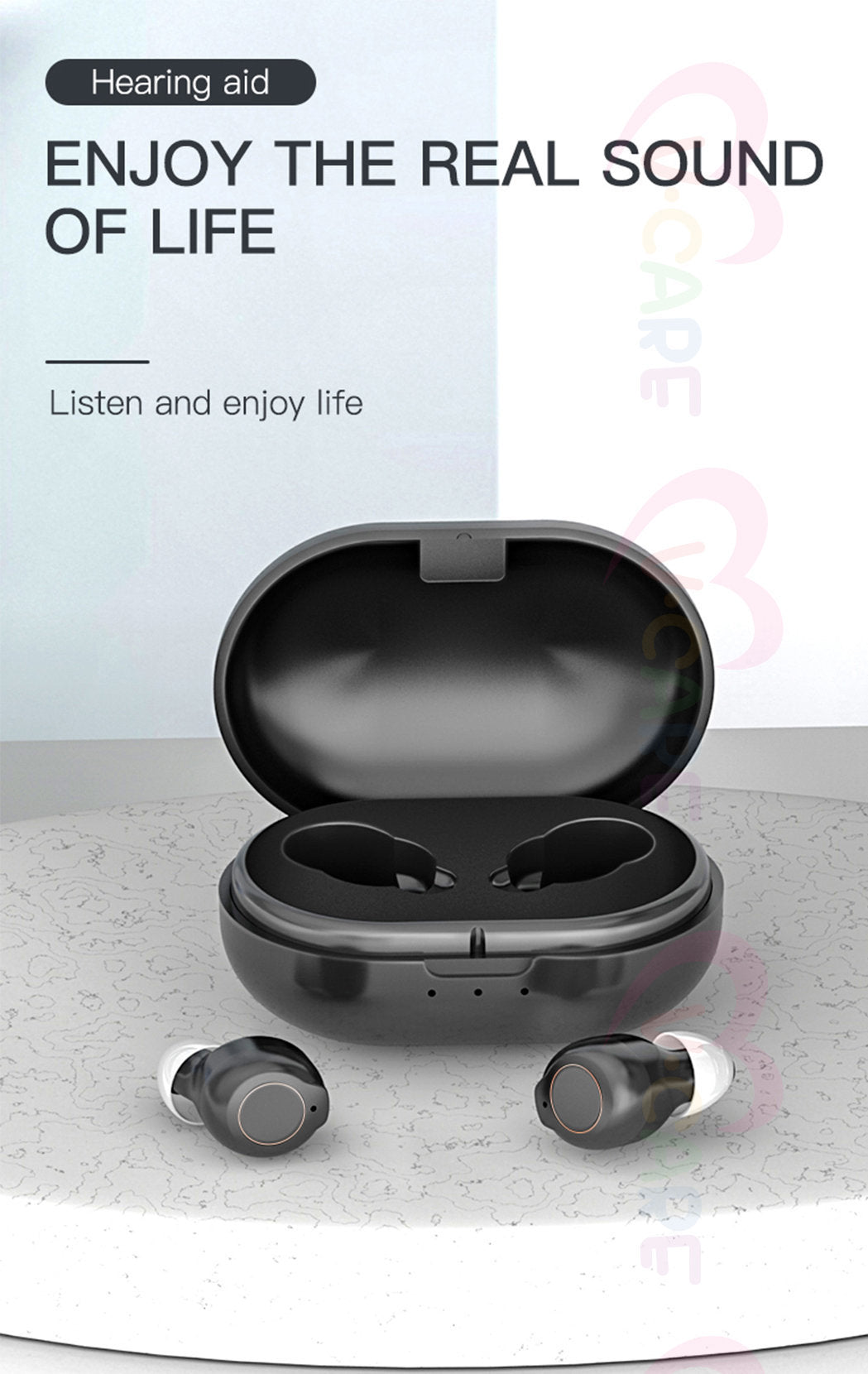 Invisible Hearing Aids CIC with intelli-charge case