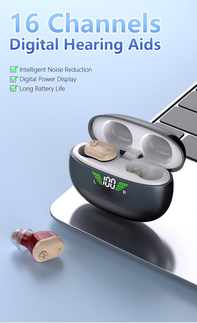 ITC Digital Hearing Aids With Rechargable Case
