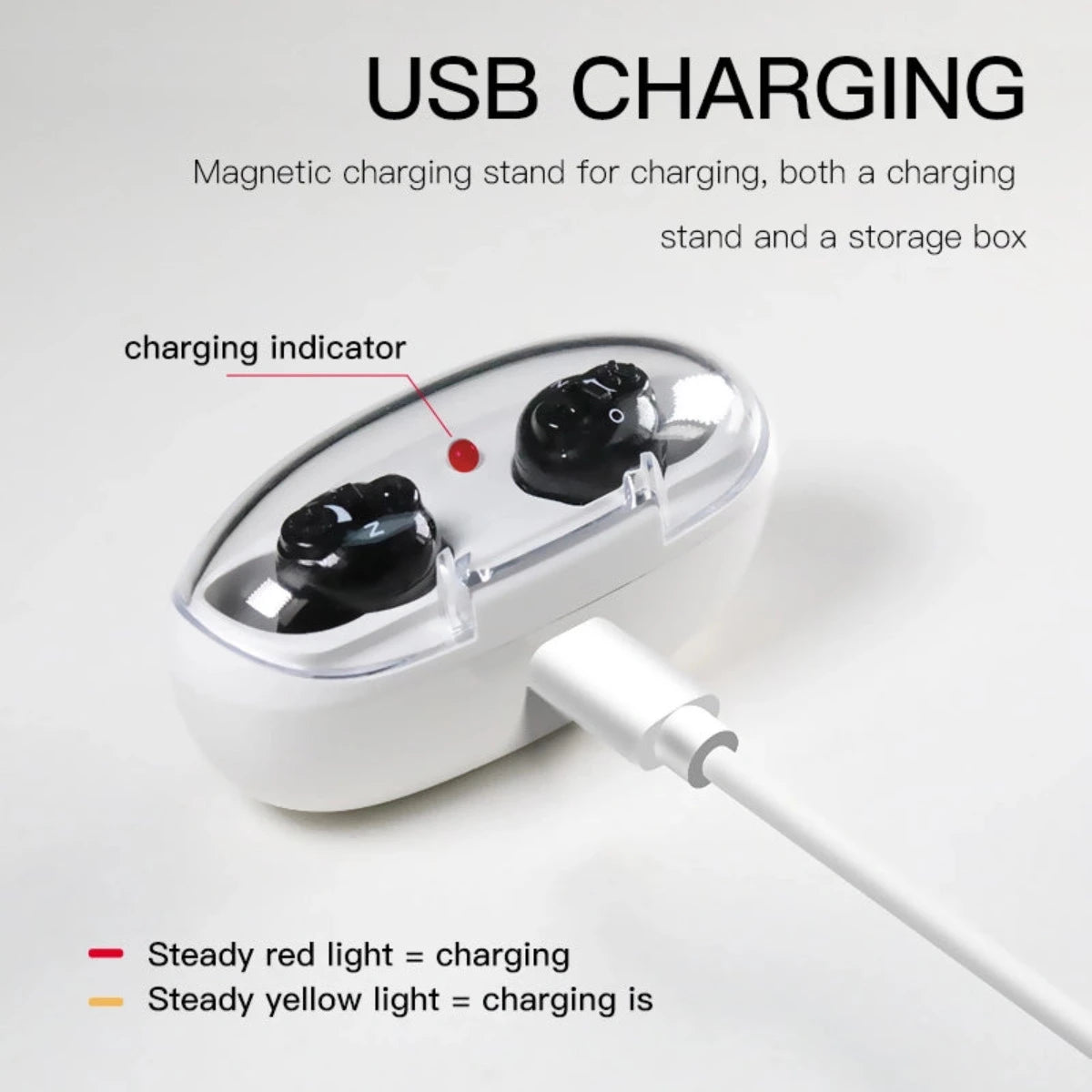 CIC Digital Rechargeable Hearing Aids With Intelli-charge Case