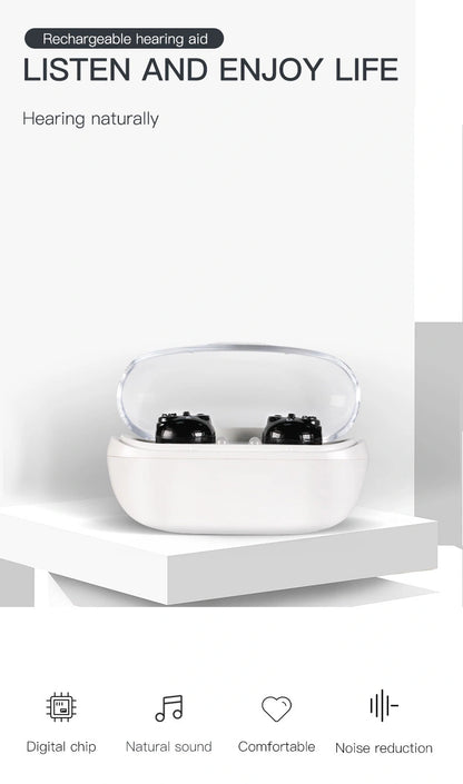 CIC Digital Rechargeable Hearing Aids With Intelli-charge Case